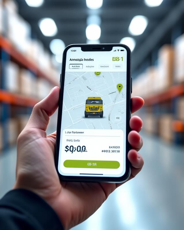 Real-time tracking interface on a modern smartphone for package delivery status