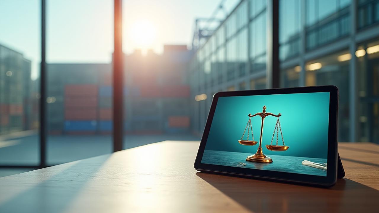 Professional legal documentation and modern logistics elements